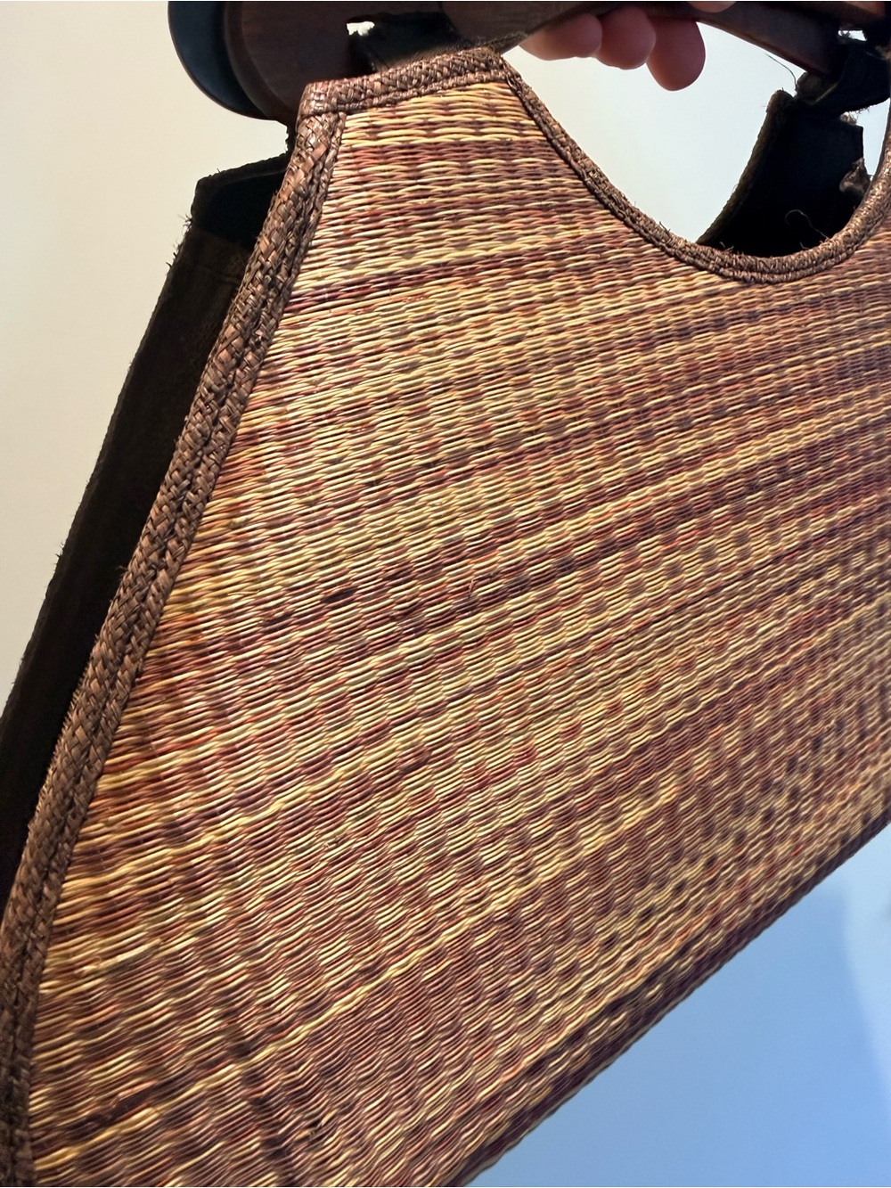 Woven Straw Top-Handle Bag in Brown - Picture 3 of 4